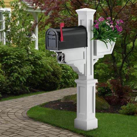 The Mail Boss In-Ground Steel Mounting Post is constructed of heavy-duty 10-Gauge14-Gauge galvanized steel with a durable commercial grade powder-coated finish for weather resistance. . Home depot mailboxes with post